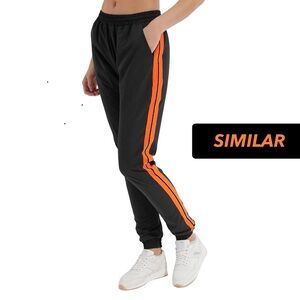 🔥2/$40🔥 Topshop Women’s Orange Floral Striped Black Workout Training Gym Joggers